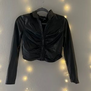 Fashionnova Black Leather Long Sleeve Sinch